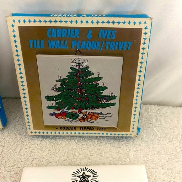 Currier & Ives Santa and Christmas Tree 4.5 x 4.5 Wall Art Tile Trivet Coasters - Picture 6 of 12